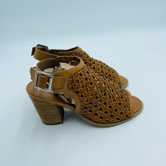 Steve Madden Ranya Woven Peep Toe Sandals Heels - Picture 8 of 8